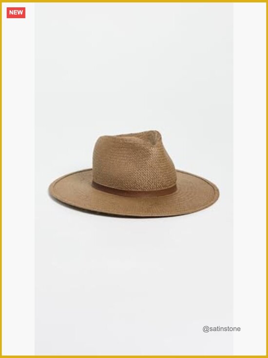 Woven Straw Fedora Hat with Leather Band